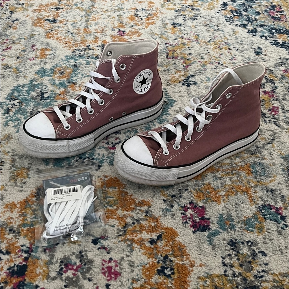 Converse Lift High Top “Trail Mix” Size 9 Platform Chuck Taylor + Extra Laces